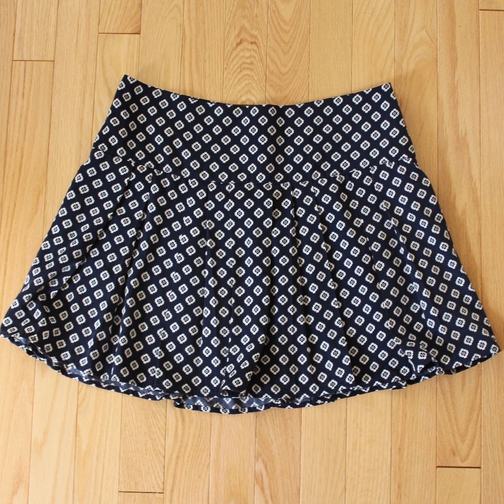 Blue and White Patterned Skirt